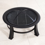 Black Portable Charcoal Fire Pit – Detachable Outdoor BBQ and Fire Bowl