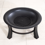 Black Portable Charcoal Fire Pit – Detachable Outdoor BBQ and Fire Bowl