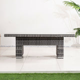 Outdoor Rattan Lift-Top Table with Tempered Glass Top - Garden Coffee Table