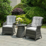Ravenna 3-Piece Grey Rattan Bistro Set ¨C PAD-1708