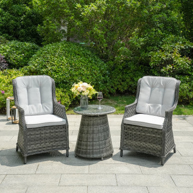 Ravenna 3-Piece Grey Rattan Bistro Set ¨C PAD-1708
