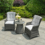 Ravenna 3-Piece Grey Rattan Bistro Set ¨C PAD-1708