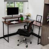 L-Shaped Black Computer Desk with Corner Workstation Table - DT-24612