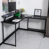 L-Shaped Black Computer Desk with Corner Workstation Table - DT-24612