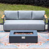 VAREL 4-Piece Sofa Set with ZENITH Fire Pit Table (2 Armchairs + 3-Seater)