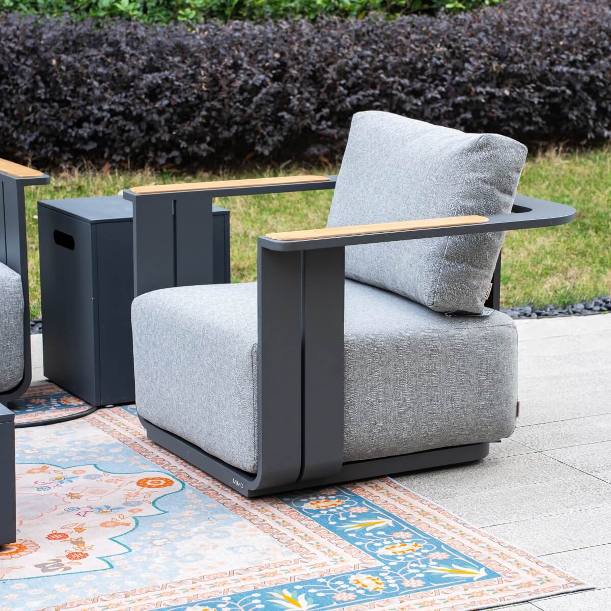 VAREL 4-Piece Sofa Set with ZENITH Fire Pit Table (2 Armchairs + 3-Seater)