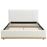 4ft6 Double Upholstered Bed with Soft Headboard - PU & MDF Bed Frame