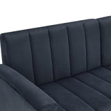 Modern Velvet Sofa Bed - Adjustable Backrest & Armrests, Convertible Sleeper with Metal Legs for Living Room & Guest Room, Black
