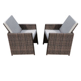 Patio Chairs Set of 2 in Brown 