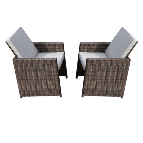 Patio Chairs Set of 2 in Brown 