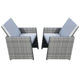 Patio Chairs Set of 2 in  Gray 