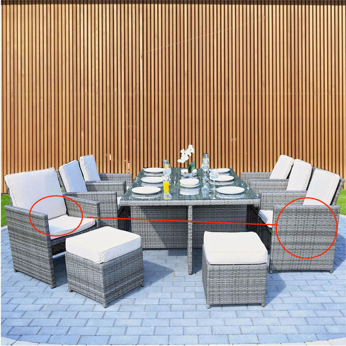 6 Seats Patio Dining Set