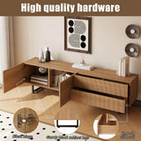Modern TV Stand - TV Unit with 3D Textured Doors, Low TV Cabinet for Living Room