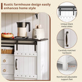 Rustic Wood Sideboard with Storage - 120cm Cabinet with Sliding Doors & 3 Drawers