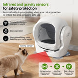 68L Smart Automatic Cat Litter Box with App Control - Self-Cleaning Litter Tray with 8L Waste Bin, Infrared Safety Sensor & Quiet Operation