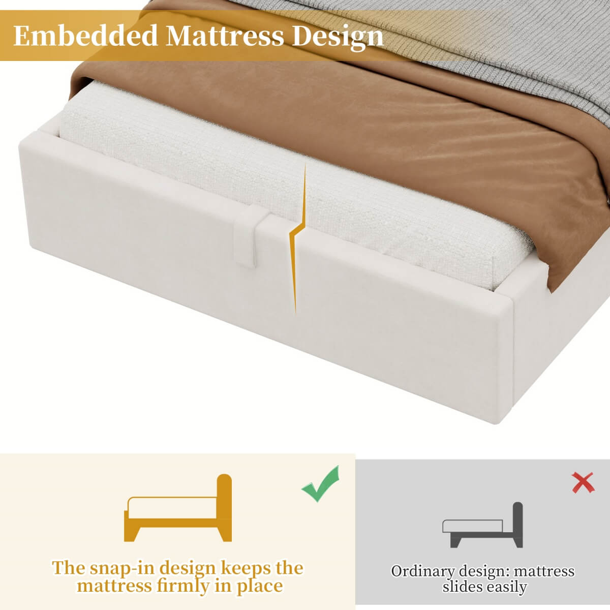 3ft Single Upholstered Ottoman Storage Bed - Velvet Bed Frame with Hydraulic Lift-Up Storage, Storage Headboard, USB & Type-C Charging Ports & Reading Light, Beige