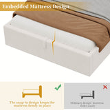 3ft Single Upholstered Ottoman Storage Bed - Velvet Bed Frame with Hydraulic Lift-Up Storage, Storage Headboard, USB & Type-C Charging Ports & Reading Light, Beige