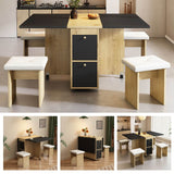 Dining Table Set with 4 Chairs – Extendable & Folding, Multifunctional Dining Table, 120 × 80 × 75 cm