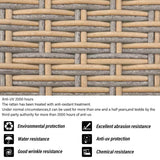 Garden Corner Sofa Set – Khaki Rattan Outdoor Furniture with Coffee Table and 2 Stools