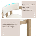 Set of 2 Solid Wood Dining Chairs – Linen Upholstery, Natural Finish, Suitable for Home, Restaurant or Café