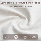 Set of 2 Solid Wood Dining Chairs – Linen Upholstery, Walnut Finish, Suitable for Home or Café