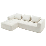 Oversized Cloud Sofa - Modular L Shape Sectional Sofa in Chenille Boucle