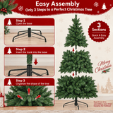 Realistic Full Green Artificial Christmas Tree - Premium PVC Xmas Tree for Indoor Home & Festive Decoration, 6ft/7ft