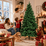 Realistic Full Green Artificial Christmas Tree - Premium PVC Xmas Tree for Indoor Home & Festive Decoration, 6ft/7ft