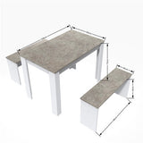 3-Piece Rectangular Dining Set with Two Benches for Kitchen - PAD-2461D