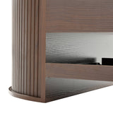 Lift-Top Coffee Table with Curved Wood Sides - Extendable Storage Centre Table for Living Room
