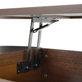 Lift-Top Coffee Table with Curved Wood Sides - Extendable Storage Centre Table for Living Room