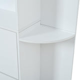 Hallway Storage Unit with Coat Rack - Shoe Cabinet with 6 Flip Drawers, 8 Hooks & 5 Shelves, White