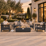 ARVE 5 Seater Outdoor Sofa Set with ZENITH Fire Pit Table - 5 Pieces