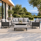 AUREL 7-Seater Aluminium Outdoor Sofa Set - 5 Pieces