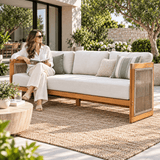 CAVEN Solid Wood Outdoor 3-Seater Sofa