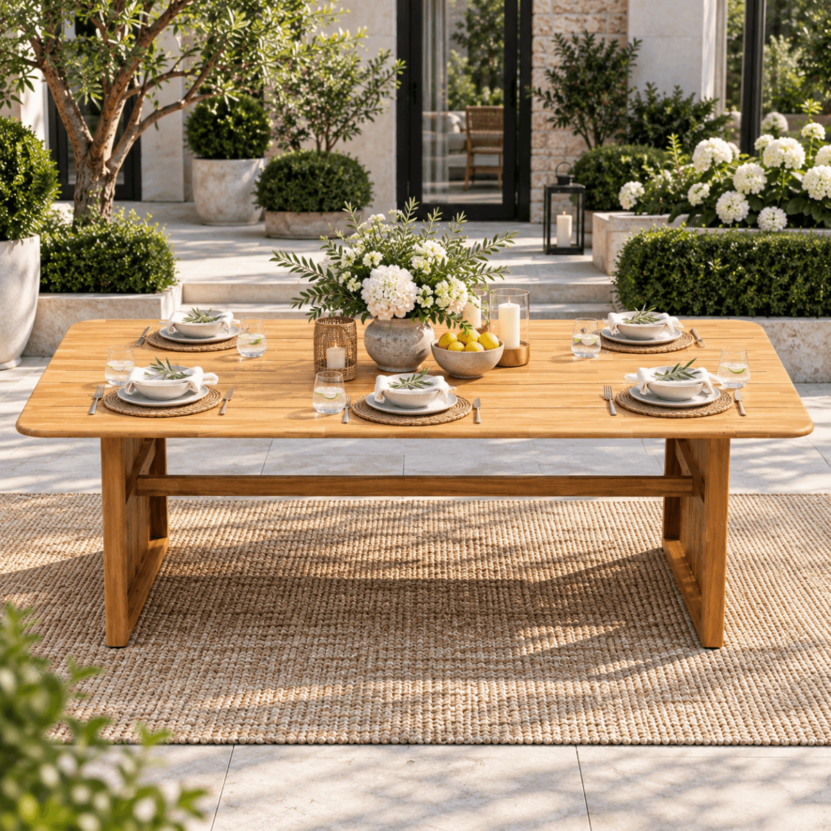 CAVEN Solid Wood Outdoor Dining Table - 2.2m
