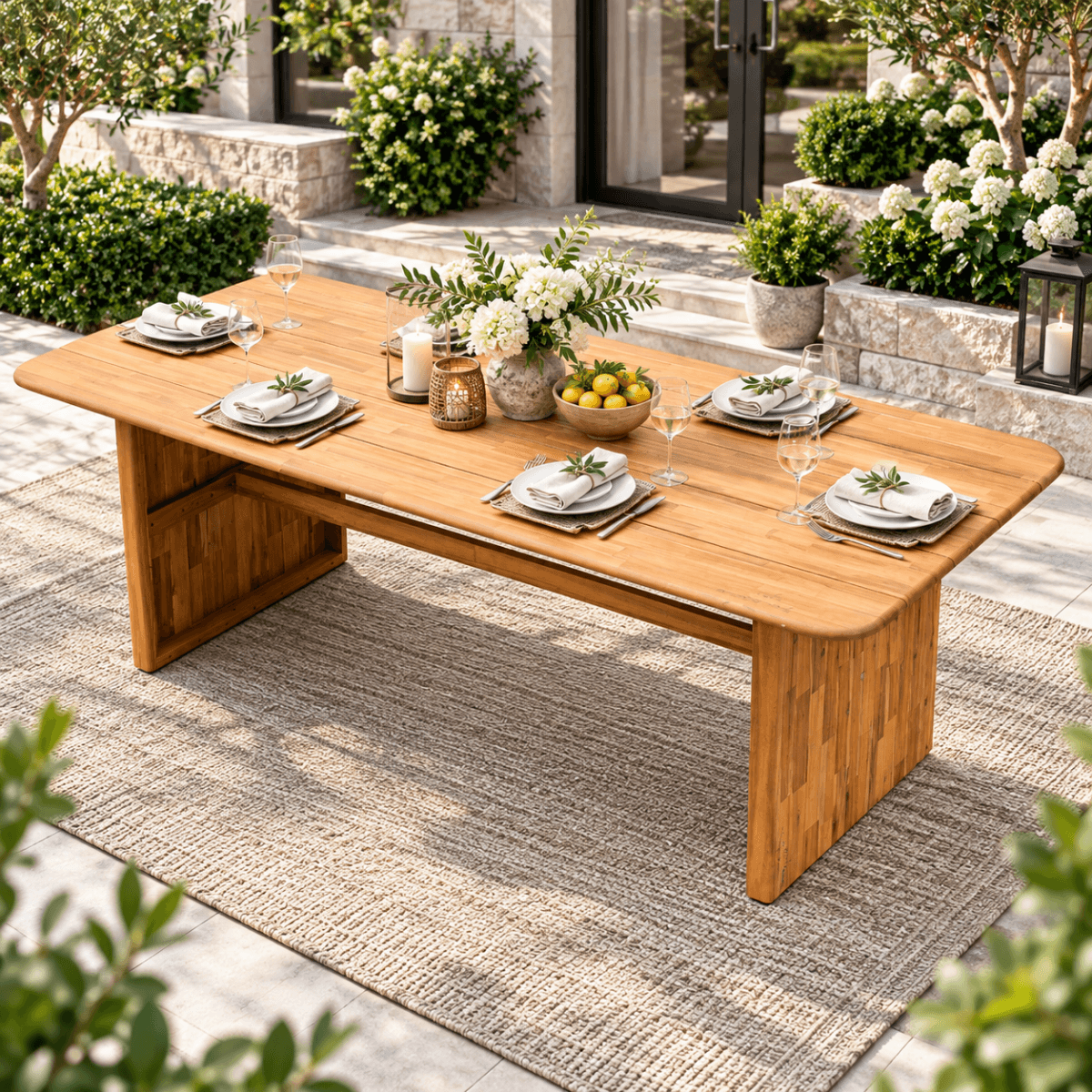 CAVEN Solid Wood Outdoor Dining Table - 2.2m