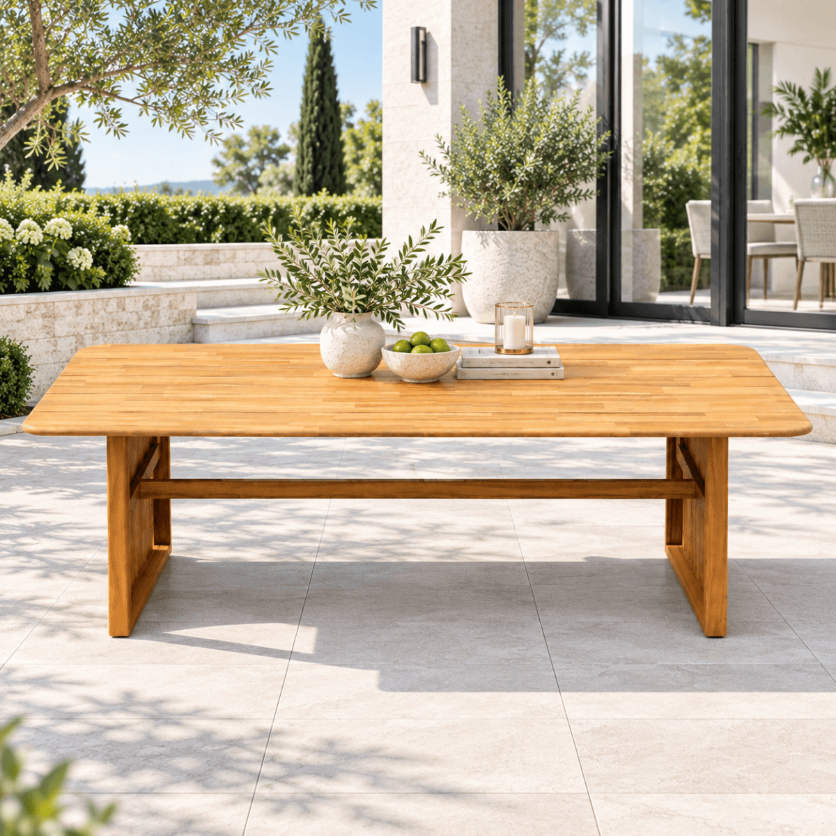 CAVEN Solid Wood Outdoor Dining Table - 2.2m