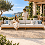 CAVEN Modular 5-Seater Solid Wood Garden Sofa Set - 3-Piece Outdoor Lounge Set