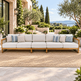 CAVEN Modular 5-Seater Solid Wood Garden Sofa Set - 3-Piece Outdoor Lounge Set