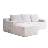 SOFTY 3-5 Seater Indoor Modular Sofa Set - Compressed Sectional Sofa with Right Chaise & Left Armchair, Grey