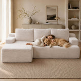 SOFTY 3-5 Seater Indoor Modular Sofa Set - Compressed Sectional Sofa with Right Chaise & Left Armchair, Grey