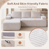 SOFTY 3-5 Seater Indoor Modular Sofa Set - Compressed Sectional Sofa with Right Chaise & Left Armchair, Grey