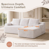 SOFTY 3-5 Seater Indoor Modular Sofa Set - Compressed Sectional Sofa with Right Chaise & Left Armchair, Grey