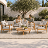 SOLARA 4-Piece Wood Outdoor Sofa Set - 4-Seater