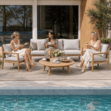 SOLARA 4-Piece Wood Outdoor Sofa Set - 5-Seater