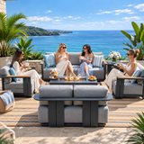 VAREL 5-Piece Sofa Set with ZENITH Fire Pit Table (Full Set)