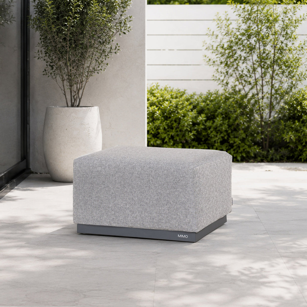 VAREL Aluminium Outdoor Ottoman with Removable Cushion