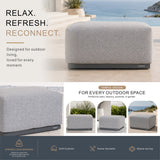 VAREL Aluminium Outdoor Ottoman with Removable Cushion