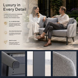 VELORA Aluminium Outdoor 3-Seater Sofa
